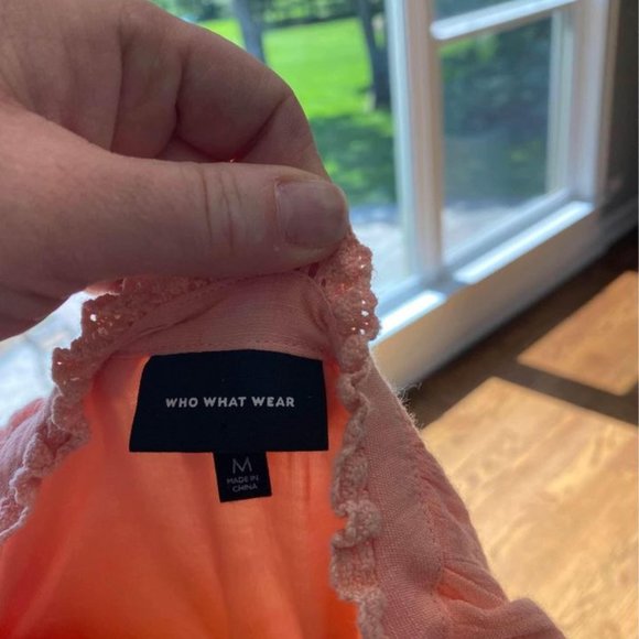 Who What Wear Dress Eyelet Sleeves With Pockets Size Medium Never Worn - Picture 5 of 6